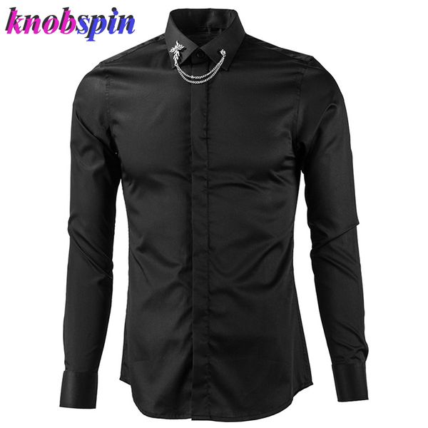 personality mens shirt solid color slim casual business male dress shirts 100% cotton long sleeve camisas plus size, White;black
personality mens shirt solid color slim casual business male dress shirts 100% cotton long sleeve camisas plus size, White;black