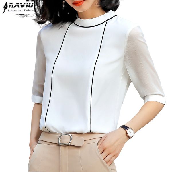 fashion summer women shirt 2019 new half sleeve loose chiffon blouse temperament office ladies plus size, White
fashion summer women shirt 2019 new half sleeve loose chiffon blouse temperament office ladies plus size, White