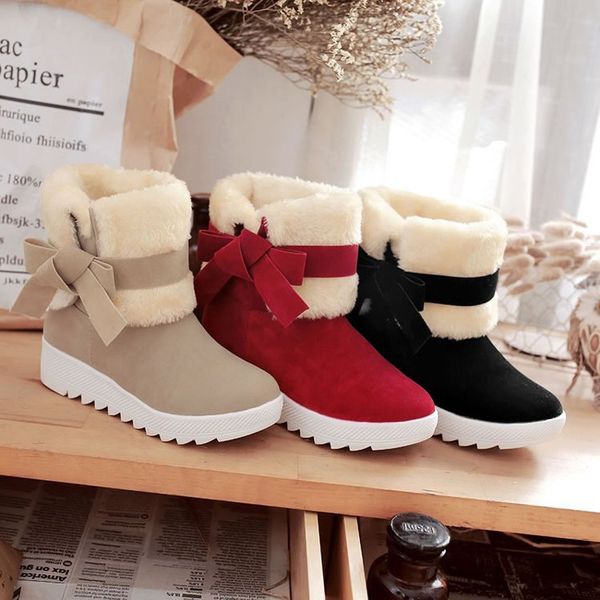 round toe shoes med heel boots boots-women lace up 2019 rubber mid calf solid flock basic hoof heels butterfly-knot mid-calf, Black
round toe shoes med heel boots boots-women lace up 2019 rubber mid calf solid flock basic hoof heels butterfly-knot mid-calf, Black