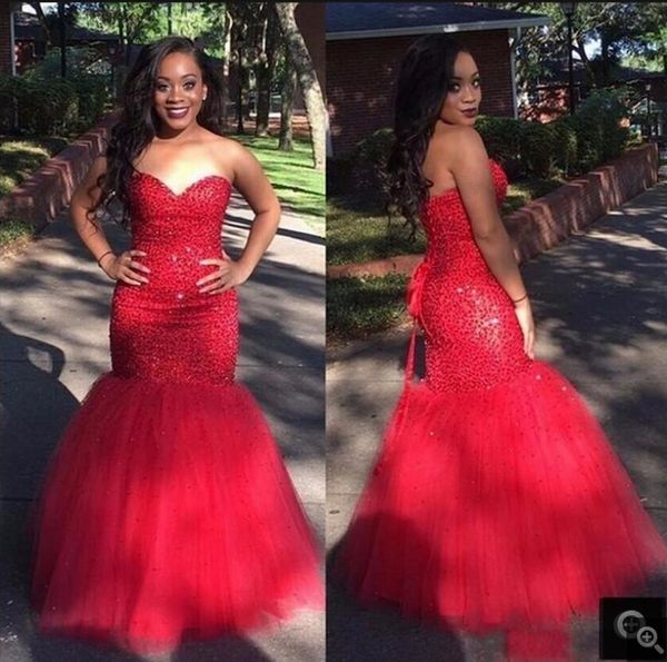 2019 red mermaid heavily beading prom dress strapless sweetheart neck beaded sequins elegant prom gown sparkly long prom dresses, Black
2019 red mermaid heavily beading prom dress strapless sweetheart neck beaded sequins elegant prom gown sparkly long prom dresses, Black