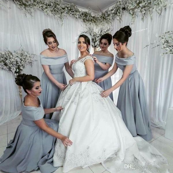 silver gray long bridesmaid dresses off shoulder satin floor length wedding party dress simple formal maid of honor gowns plus size, White;pink
silver gray long bridesmaid dresses off shoulder satin floor length wedding party dress simple formal maid of honor gowns plus size, White;pink