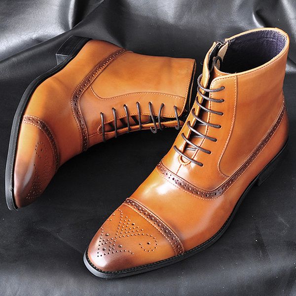 men shoes leather pu plus size 45-47 fashion hollow non slip ankle boots for men solid rubber brogue shoes zipper, Black
men shoes leather pu plus size 45-47 fashion hollow non slip ankle boots for men solid rubber brogue shoes zipper, Black
