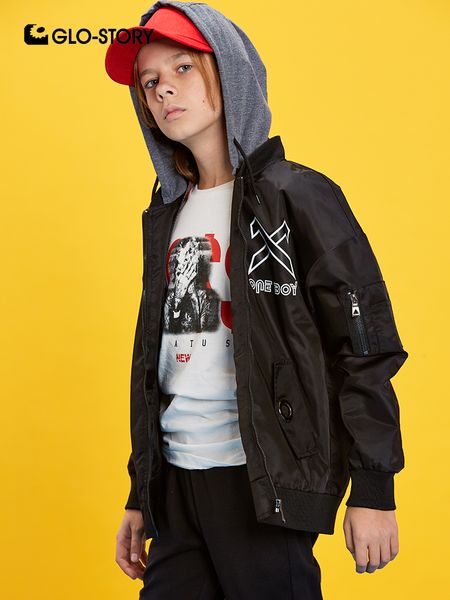 glo-story 2019 new spring fashion boy's letter bomber jacket with hooded children black coat kids clothes bfy-7789, Blue;gray
glo-story 2019 new spring fashion boy's letter bomber jacket with hooded children black coat kids clothes bfy-7789, Blue;gray