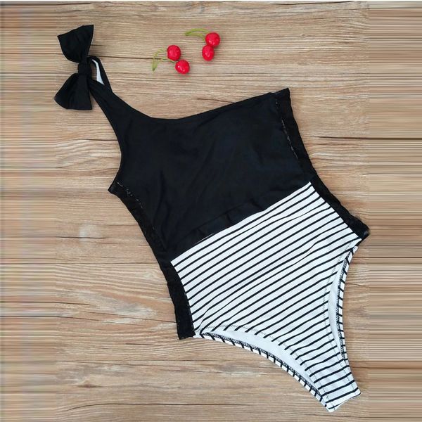 casual beachwear women swimwear girl one shoulder striped lace waterproof bandage push up padded bathing bodysuit swimwear, Black;white
casual beachwear women swimwear girl one shoulder striped lace waterproof bandage push up padded bathing bodysuit swimwear, Black;white