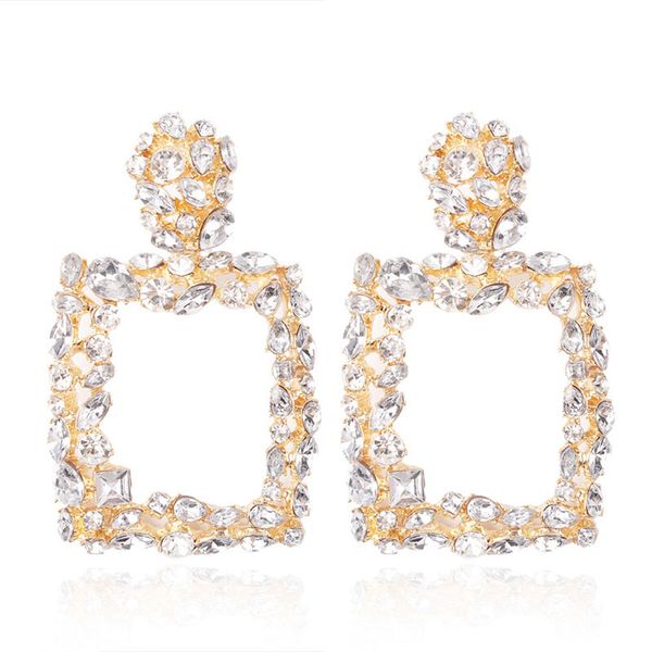 new dazzle big geometric square earrings vintage inlay crystal gold metal drop earrings gift for women bijoux wedding party, Silver
new dazzle big geometric square earrings vintage inlay crystal gold metal drop earrings gift for women bijoux wedding party, Silver