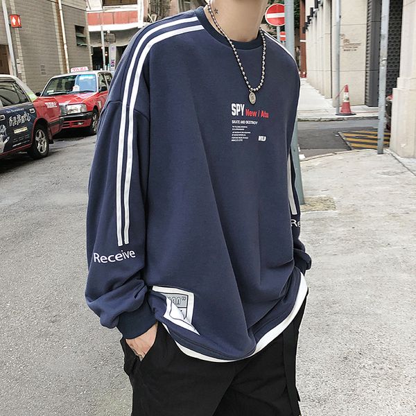 men's sweatshirt 2019 autumn and winter new loose solid color capless sweatshirt youth personality fashion trend men's wear, Black
men's sweatshirt 2019 autumn and winter new loose solid color capless sweatshirt youth personality fashion trend men's wear, Black