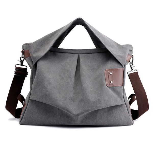 canvas bag women's bag 2020 new fashion pleated women's large capacity handbag casual one shoulder oblique satchel