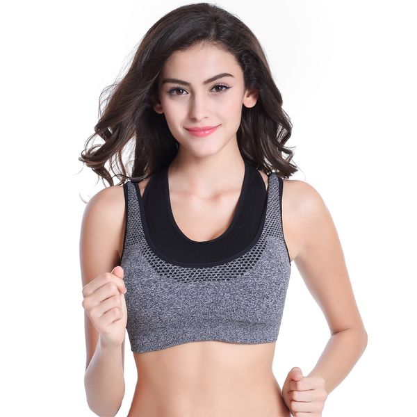 women fitness yoga sport bra workout tank seamless racerback padded sports bra, White;black
women fitness yoga sport bra workout tank seamless racerback padded sports bra, White;black
