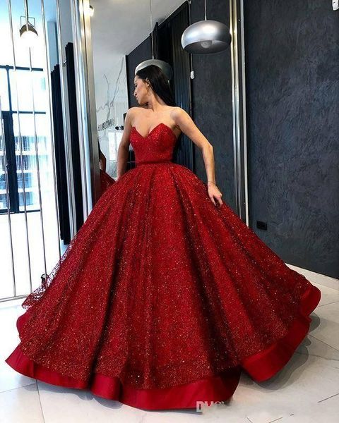 2019 red ball gown sequined prom dresses sweetheart backless puffy skirt evening party skirt ruffles satin celebrity gowns, Black
2019 red ball gown sequined prom dresses sweetheart backless puffy skirt evening party skirt ruffles satin celebrity gowns, Black