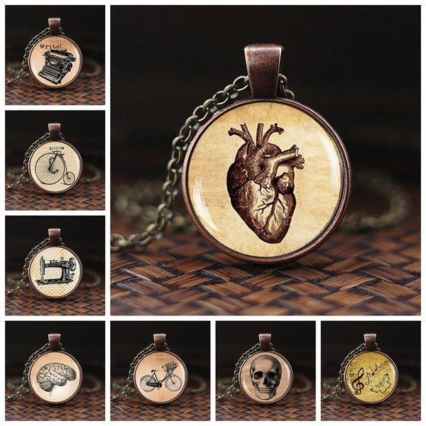 anatomical heart necklace vintage jewelry anatomy heart glass dome cabochon pendant bronze long chain necklace women, Silver
anatomical heart necklace vintage jewelry anatomy heart glass dome cabochon pendant bronze long chain necklace women, Silver