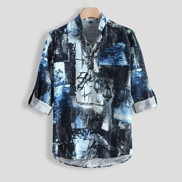 casual formal shirt men long men casual printing vintage slim long sleeve dress shirt blouse mens dress shirts, White;black
casual formal shirt men long men casual printing vintage slim long sleeve dress shirt blouse mens dress shirts, White;black