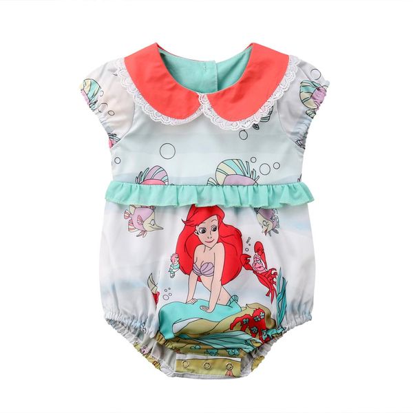 2018 newborn baby kids girl mermaid collar cartoon bodysuit summer jumpsuit sunsuit clothes, Blue
2018 newborn baby kids girl mermaid collar cartoon bodysuit summer jumpsuit sunsuit clothes, Blue