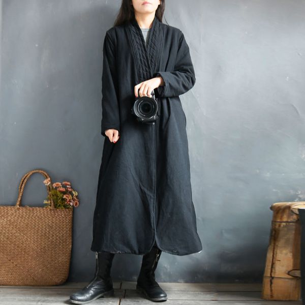 johnature women single button vintage v-neck parkas coats 2019 winter new cotton linen loose coats solid color chinese parkas, Tan;black
johnature women single button vintage v-neck parkas coats 2019 winter new cotton linen loose coats solid color chinese parkas, Tan;black