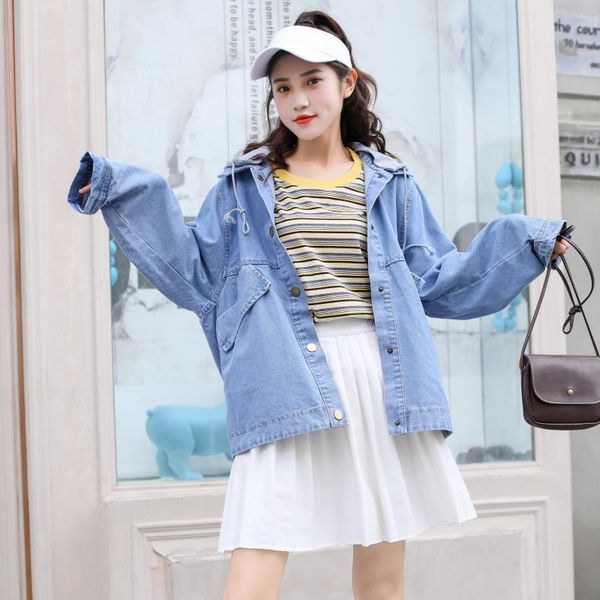 2019 solid turn-down collar jean jacket for women loose casual 4 colors fashionable women coats female outwear denim feminine, Black;brown
2019 solid turn-down collar jean jacket for women loose casual 4 colors fashionable women coats female outwear denim feminine, Black;brown