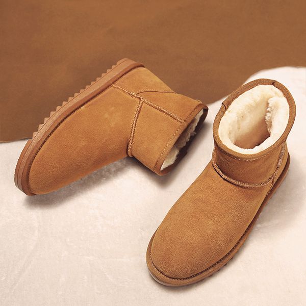 snow boots genuine leather 100% wool classic warm winter boots ankle high vegan suede cowhide snow large size 35-46, Black
snow boots genuine leather 100% wool classic warm winter boots ankle high vegan suede cowhide snow large size 35-46, Black