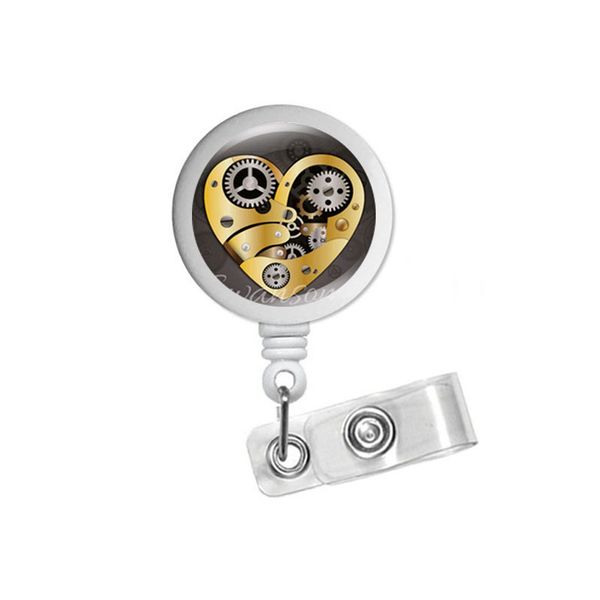 retractable id badge name badge holder gold steampunk heart nurse reel valentine clip retractable rn, Silver
retractable id badge name badge holder gold steampunk heart nurse reel valentine clip retractable rn, Silver