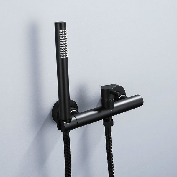 Shower Faucet Black & Chrome Bathroom Simple Handheld Bath Shower Head Wall Mounted Hot and Cold Water Mixer
Shower Faucet Black & Chrome Bathroom Simple Handheld Bath Shower Head Wall Mounted Hot and Cold Water Mixer