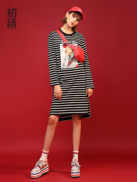 toyouth 2019 spring women dress casual stripe print round neck long sleeve loose dress female stright split dresses, Black;gray
toyouth 2019 spring women dress casual stripe print round neck long sleeve loose dress female stright split dresses, Black;gray