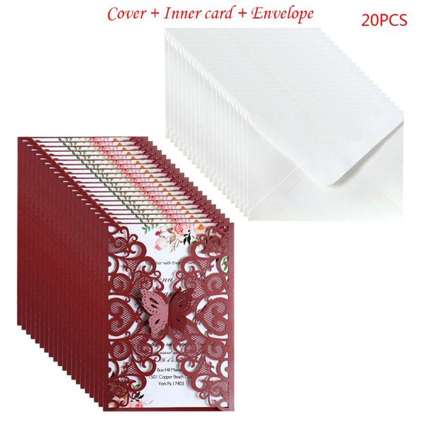 greeting cards 20pcs/set butterfly wedding invitations card hollow lace glitter paper envelopes x4yd
greeting cards 20pcs/set butterfly wedding invitations card hollow lace glitter paper envelopes x4yd