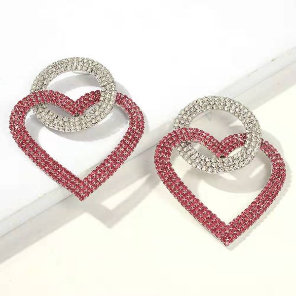 wholesale- heart dangle earrings for girl luxury designer bling diamond jewelry women hoop earrings colorful iced out ear studs gifts, Silver
wholesale- heart dangle earrings for girl luxury designer bling diamond jewelry women hoop earrings colorful iced out ear studs gifts, Silver