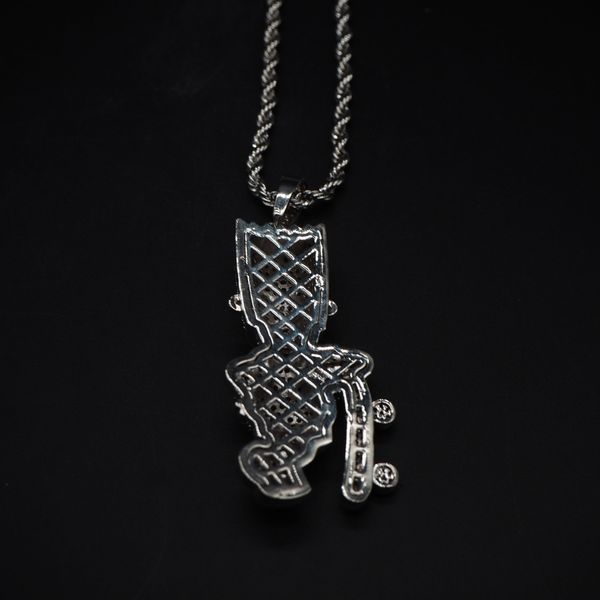 hip hop creative simpson and skateboard necklace pendant men's jewelry aaa cubic zircon necklace two-color party jewelry gift, Silver
hip hop creative simpson and skateboard necklace pendant men's jewelry aaa cubic zircon necklace two-color party jewelry gift, Silver