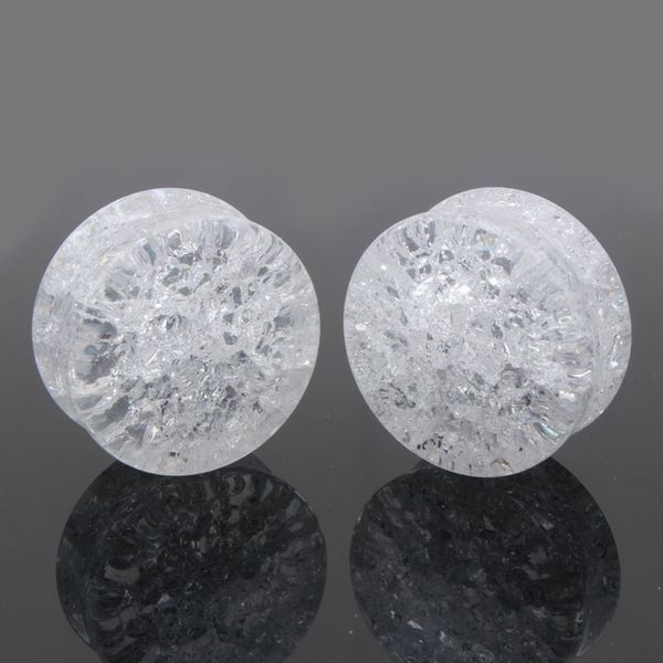 crazy fashion 1 pair white clear crack shatter stone double flared tunnel plugs ear stretcher expander gauges piercing jewelry, Slivery;golden
crazy fashion 1 pair white clear crack shatter stone double flared tunnel plugs ear stretcher expander gauges piercing jewelry, Slivery;golden