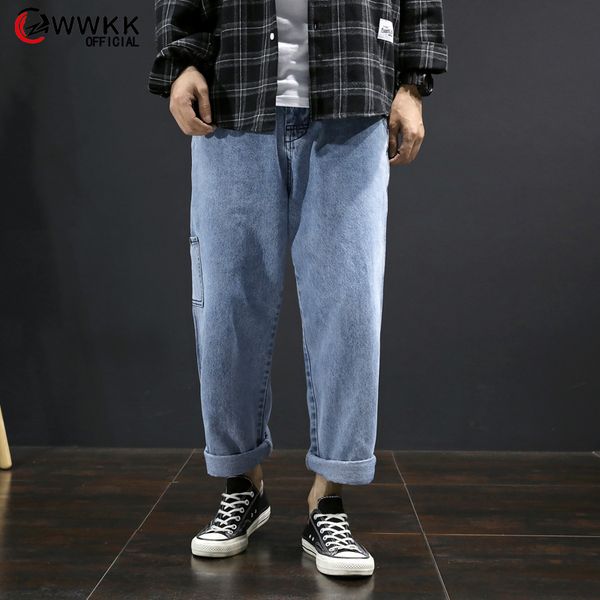 wwkk 2020 boyfriend jeans for men wide leg pants high waist jeans loose men denim pants male light blue autumn trousers
wwkk 2020 boyfriend jeans for men wide leg pants high waist jeans loose men denim pants male light blue autumn trousers