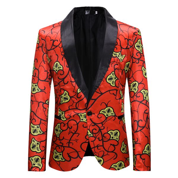 red floral shawl collar blazer men 2019 brand new mens patchwork one button blazer jacket party stage singer masculino, White;black
red floral shawl collar blazer men 2019 brand new mens patchwork one button blazer jacket party stage singer masculino, White;black