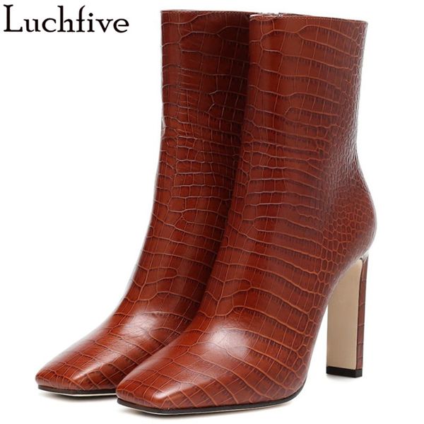 luchfive textured high heels boots femme square toe party shoes woman zipper brown ankle boots for women, Black
luchfive textured high heels boots femme square toe party shoes woman zipper brown ankle boots for women, Black