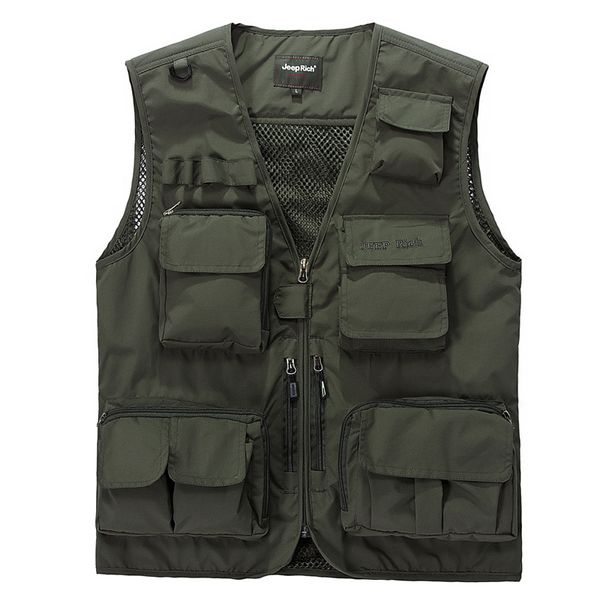 2019 new summer vest men casual light thin mesh multi-pockets vest male, Black;white
2019 new summer vest men casual light thin mesh multi-pockets vest male, Black;white