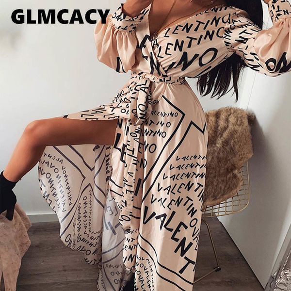 women letter print v-neck thigh slit maxi dress long sleeve elegant boho beach dress casual long dresses, Black;gray
women letter print v-neck thigh slit maxi dress long sleeve elegant boho beach dress casual long dresses, Black;gray