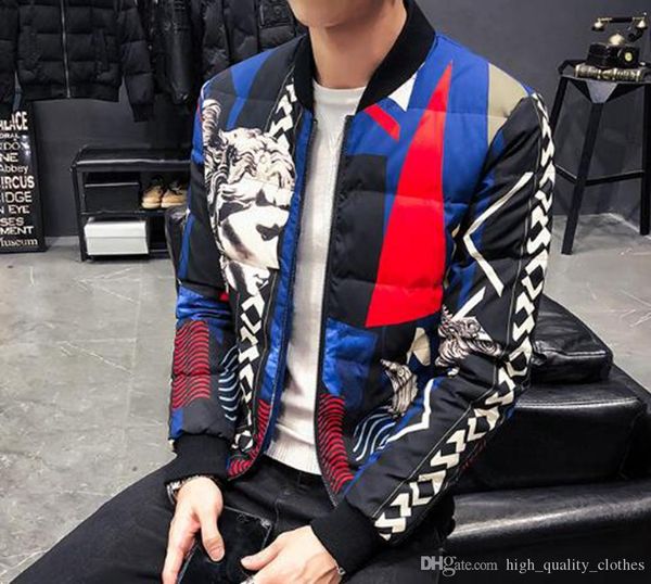 men's korean version of the boutique sale personalized retro winter short style baseball collar printed cotton and down jacket / m-5xl, Black
men's korean version of the boutique sale personalized retro winter short style baseball collar printed cotton and down jacket / m-5xl, Black