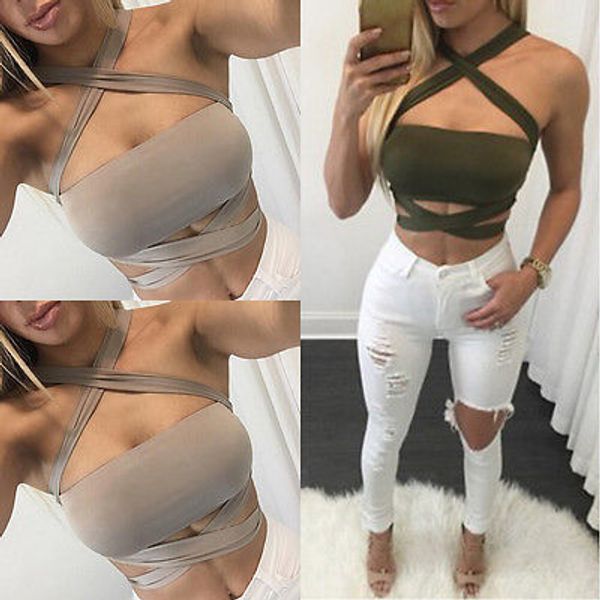 2016 women cropped summer cross strap bandage bra wrapped chest shirt tank crop bralette bustier club wear, White
2016 women cropped summer cross strap bandage bra wrapped chest shirt tank crop bralette bustier club wear, White