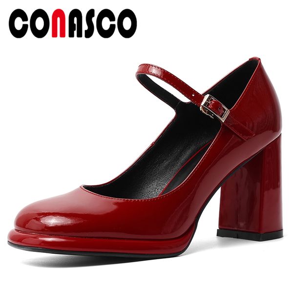 conasco concise retro women pumps genuine leather mary janes shoes high heels wedding office casual shallow shoes woman 2020 new, Black
conasco concise retro women pumps genuine leather mary janes shoes high heels wedding office casual shallow shoes woman 2020 new, Black