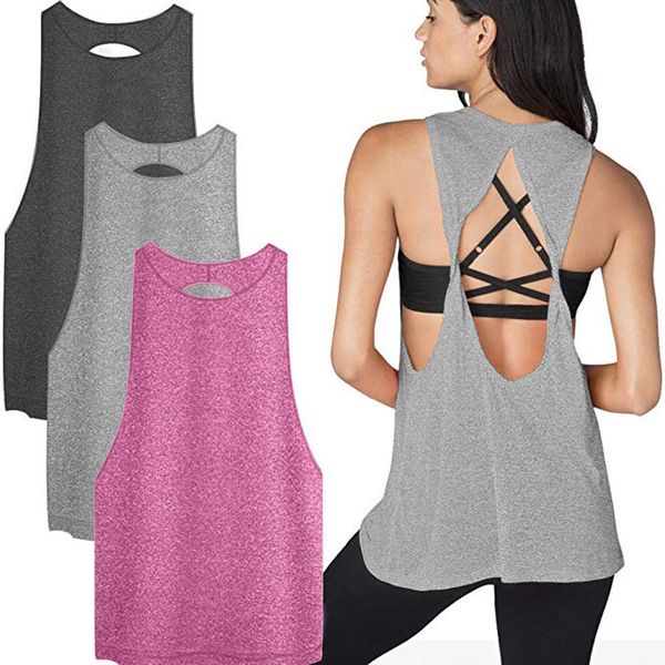 fitness women workout sport yoga backless solid casual loose shirt tank camisetas mujer, White;red
fitness women workout sport yoga backless solid casual loose shirt tank camisetas mujer, White;red