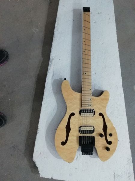 wholesale original color f hollow body quilted maple veneer fanned fret headless electric guitar 190905
wholesale original color f hollow body quilted maple veneer fanned fret headless electric guitar 190905