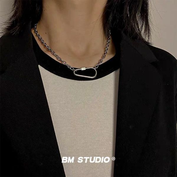 bm buckle necklace female ins cold wind tide male hip-hop necklace cu lian accessories choker titanium, Golden;silver
bm buckle necklace female ins cold wind tide male hip-hop necklace cu lian accessories choker titanium, Golden;silver