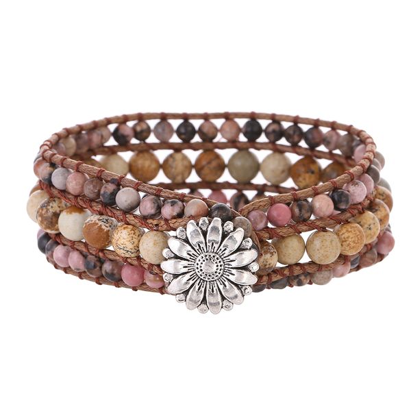 new 3 row handmade braided wrap bracelets with natural picture jasper stone picasso jasper stone for women men creative gifts collection, Black
new 3 row handmade braided wrap bracelets with natural picture jasper stone picasso jasper stone for women men creative gifts collection, Black