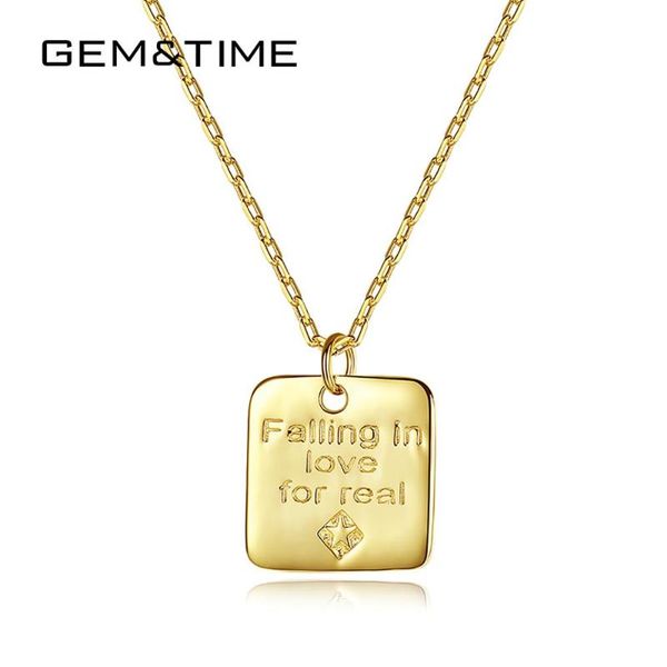 gem&time 100% 925 sterling silver square pendant necklace for women engrave falling in love for real pendant jewelry sn-390
gem&time 100% 925 sterling silver square pendant necklace for women engrave falling in love for real pendant jewelry sn-390