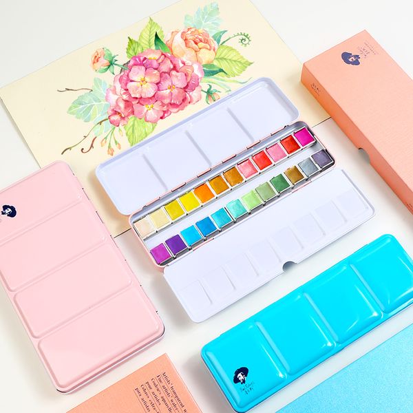 rubens pearlescent solid watercolor iron box beginner portable block watercolor third generation art supplies
rubens pearlescent solid watercolor iron box beginner portable block watercolor third generation art supplies