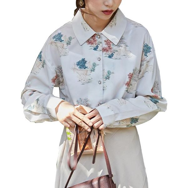women's blouses & shirts loose with buttons casual long sleeve daily cute printed party turn down collar summer autumn women shirt, White
women's blouses & shirts loose with buttons casual long sleeve daily cute printed party turn down collar summer autumn women shirt, White