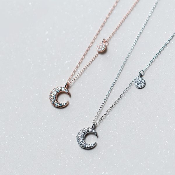 fashion jewelry 100% 925 sterling silver shiny cubic zircon moon pendant statement cz rose gold color chain necklaces for women
fashion jewelry 100% 925 sterling silver shiny cubic zircon moon pendant statement cz rose gold color chain necklaces for women