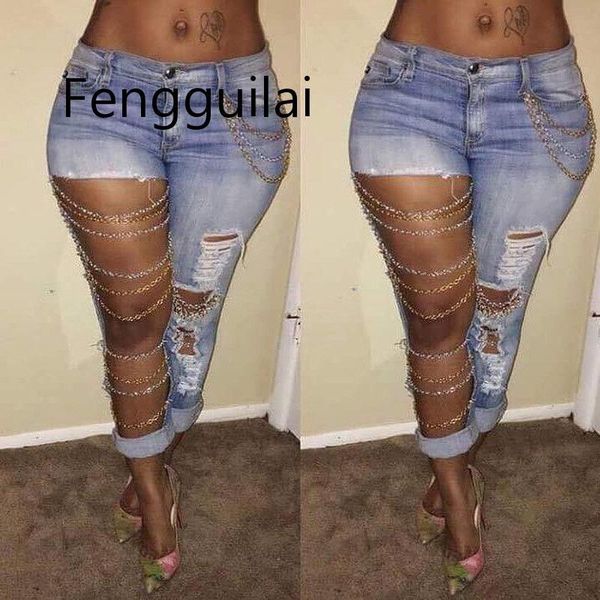 2020 autumn spring fashion metal chainwomen denim skinny ripped pants stretch jeans slim pencil trousers s-xl, Blue
2020 autumn spring fashion metal chainwomen denim skinny ripped pants stretch jeans slim pencil trousers s-xl, Blue