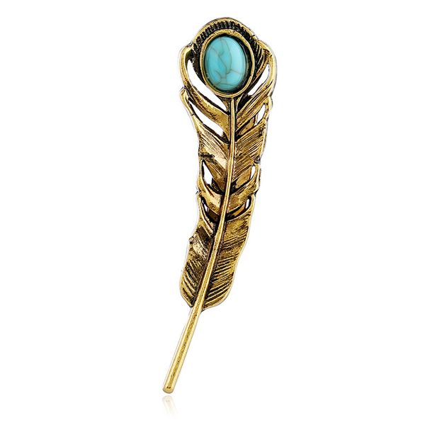 retro feather brooch european and american fashion personality hollow turquoise dress, Gray
retro feather brooch european and american fashion personality hollow turquoise dress, Gray