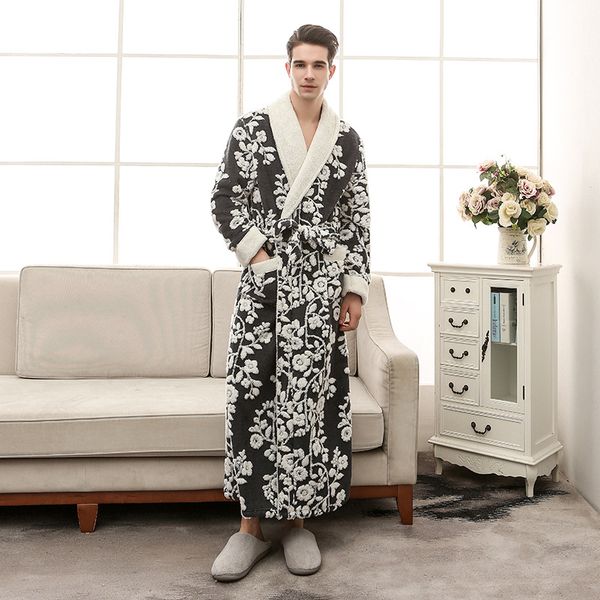 thick cation flannel mens robes long 2018 winter bathrobes for men robe for men winter 1301, Black;brown
thick cation flannel mens robes long 2018 winter bathrobes for men robe for men winter 1301, Black;brown