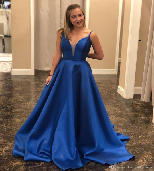 classic new prom dresses royal blue v neck criss cross back elastic satin a line formal evening occasion dresses custom made, Black
classic new prom dresses royal blue v neck criss cross back elastic satin a line formal evening occasion dresses custom made, Black