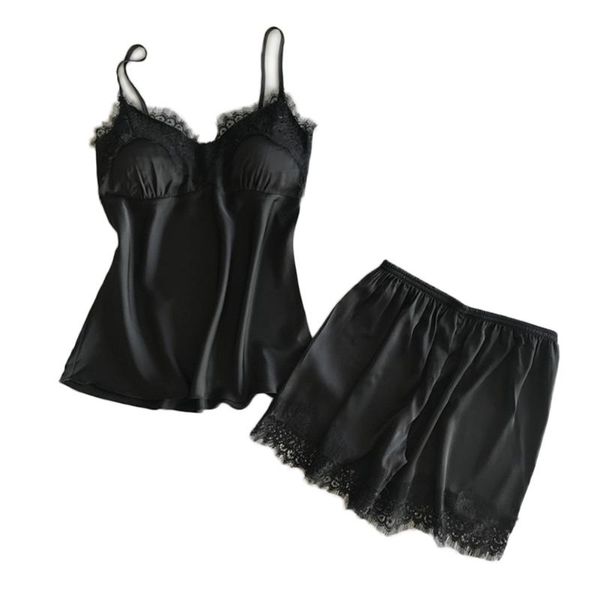 women's sleepwear ly women satin lace babydoll lingerie nightwear shorts pyjamas set without chest pad, Black;red
women's sleepwear ly women satin lace babydoll lingerie nightwear shorts pyjamas set without chest pad, Black;red