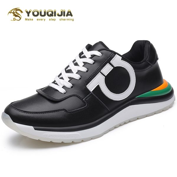 

leather casual men's shoes flats trainers walking sneakers footwear lace up leisure skateboard flat sports shoes tenis masculino, Black