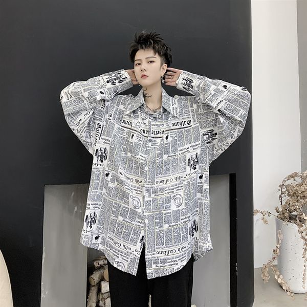мужской streetwear hip hop vintage fashion shirt men газета печать повседневная рубашка сыпучие длинным рукавом, White;black
мужской streetwear hip hop vintage fashion shirt men газета печать повседневная рубашка сыпучие длинным рукавом, White;black