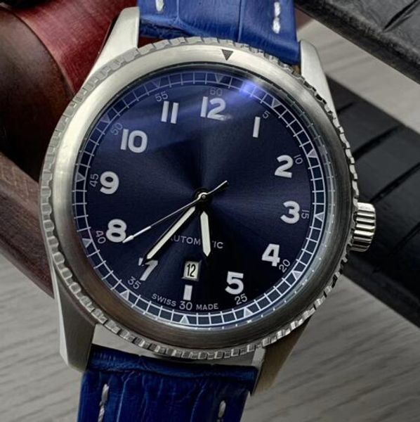 aviator 8 curtis warhawk automatic mechanical 1884 mens watches date simple blue dial watch wristwatches with a blue leather strap, Slivery;brown
aviator 8 curtis warhawk automatic mechanical 1884 mens watches date simple blue dial watch wristwatches with a blue leather strap, Slivery;brown